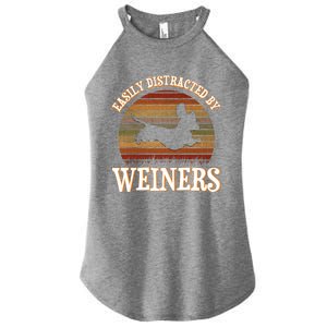 Easily Distracted By Weiners Dachshund Lovers Wiener Lovers Cool Gift Women's Perfect Tri Rocker Tank