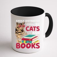 Easily Distracted By Cats And Books Mug