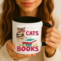 Easily Distracted By Cats And Books Mug