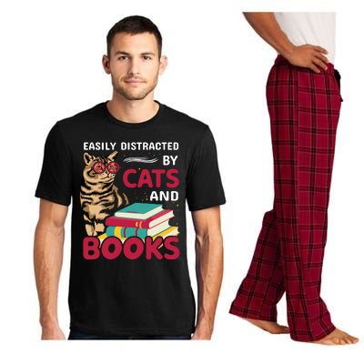 Easily Distracted By Cats And Books Pajama Set