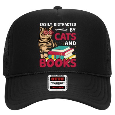 Easily Distracted By Cats And Books Trucker Hat