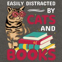 Easily Distracted By Cats And Books Cotton Canvas Backpack