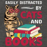 Easily Distracted By Cats And Books Vector Backpack