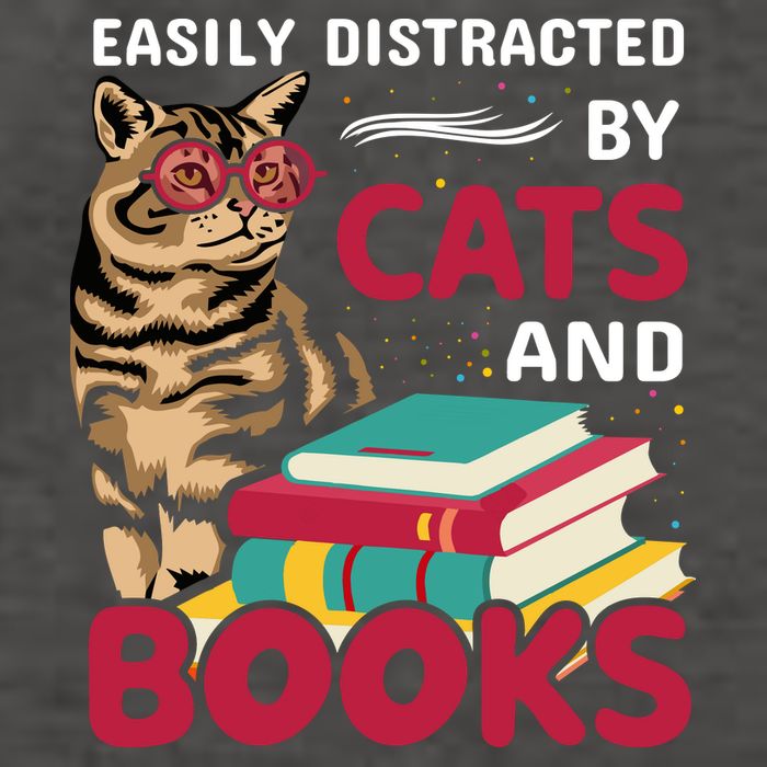 Easily Distracted By Cats And Books Vector Backpack