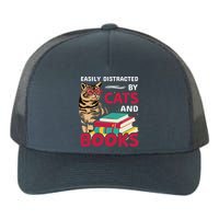 Easily Distracted By Cats And Books Yupoong Adult 5-Panel Trucker Hat