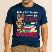 Easily Distracted By Cats And Books Performance Shirt