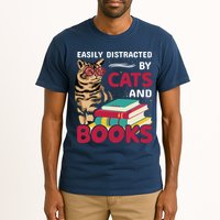Easily Distracted By Cats And Books Tall T-Shirt