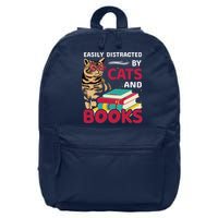 Easily Distracted By Cats And Books 16 in Basic Backpack