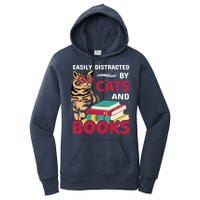 Easily Distracted By Cats And Books Women's Pullover Hoodie
