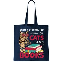 Easily Distracted By Cats And Books Bag