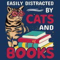 Easily Distracted By Cats And Books Pom Pom 12in Knit Beanie