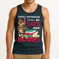 Easily Distracted By Cats And Books Tank Top