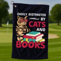 Easily Distracted By Cats And Books Golf Towel