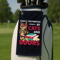 Easily Distracted By Cats And Books Golf Towel