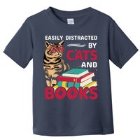 Easily Distracted By Cats And Books Toddler T-Shirt