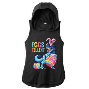 Easter Dinosaur Bunny T Rex Eggs Cellent Premium Ladies PosiCharge Tri-Blend Wicking Draft Hoodie Tank