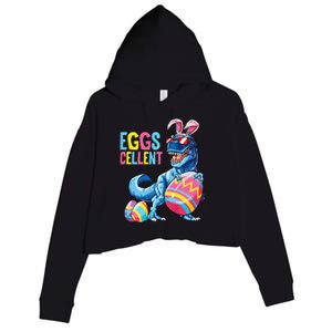 Easter Dinosaur Bunny T Rex Eggs Cellent Premium Crop Fleece Hoodie