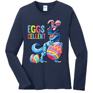 Easter Dinosaur Bunny T Rex Eggs Cellent Premium Ladies Long Sleeve Shirt