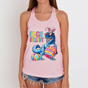 Easter Dinosaur Bunny T Rex Eggs Cellent Premium Women's Knotted Racerback Tank