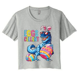 Easter Dinosaur Bunny T Rex Eggs Cellent Premium Women's Crop Top Tee