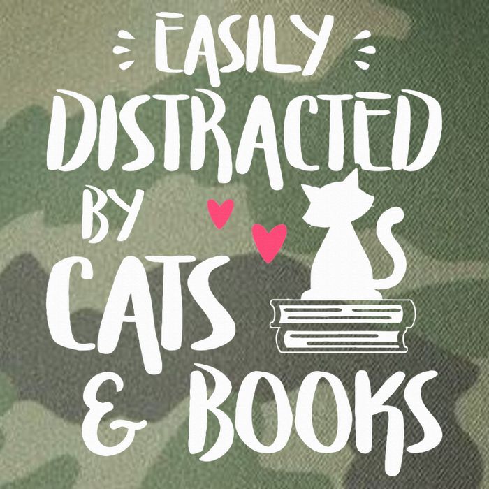 Easily Distracted by Cats and Books Cat & Book Lover Legacy Tie Dye Trucker Hat