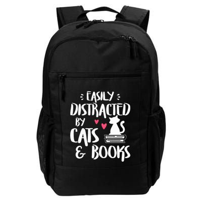 Easily Distracted by Cats and Books Cat & Book Lover Backpack