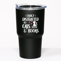 Easily Distracted by Cats and Books Cat & Book Lover Tumbler