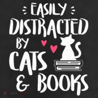 Easily Distracted by Cats and Books Cat & Book Lover 25L Jumbo Tote