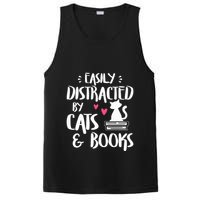 Easily Distracted by Cats and Books Cat & Book Lover PosiCharge Competitor Tank