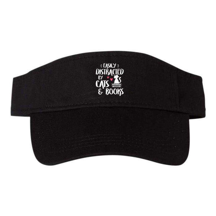 Easily Distracted by Cats and Books Cat & Book Lover Visor