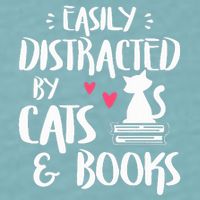 Easily Distracted by Cats and Books Cat & Book Lover Sueded Cloud Jersey T-Shirt