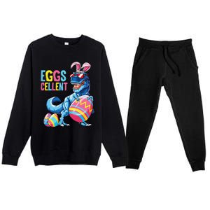 Easter Dinosaur Bunny T Rex Eggs Cellent Premium Crewneck Sweatsuit Set