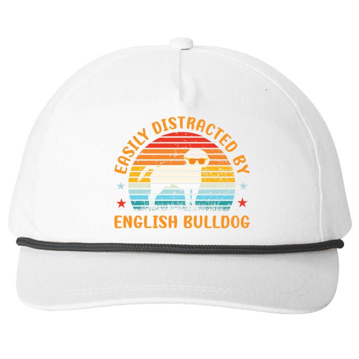 Easily Distracted By English Bulldog Snapback Five-Panel Rope Hat