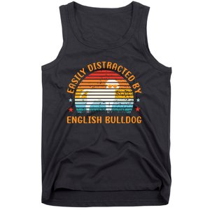 Easily Distracted By English Bulldog Tank Top