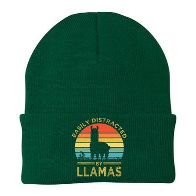 Easily Distracted By Llamas Knit Cap Winter Beanie