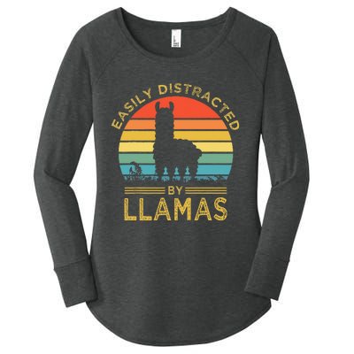 Easily Distracted By Llamas Women's Perfect Tri Tunic Long Sleeve Shirt