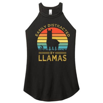 Easily Distracted By Llamas Women’s Perfect Tri Rocker Tank