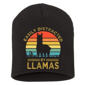 Easily Distracted By Llamas Short Acrylic Beanie