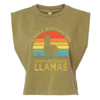 Easily Distracted By Llamas Garment-Dyed Women's Muscle Tee