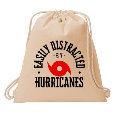Easily Distracted By Hurricanes Hurricane Season Fun Weather Drawstring Bag