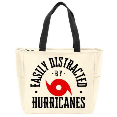 Easily Distracted By Hurricanes Hurricane Season Fun Weather Zip Tote Bag