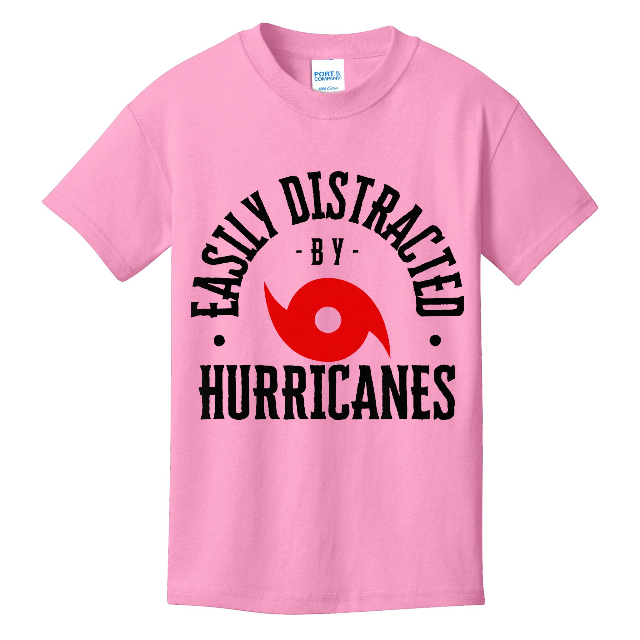 Easily Distracted By Hurricanes Hurricane Season Fun Weather Kids T-Shirt