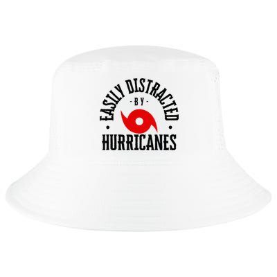 Easily Distracted By Hurricanes Hurricane Season Fun Weather Cool Comfort Performance Bucket Hat