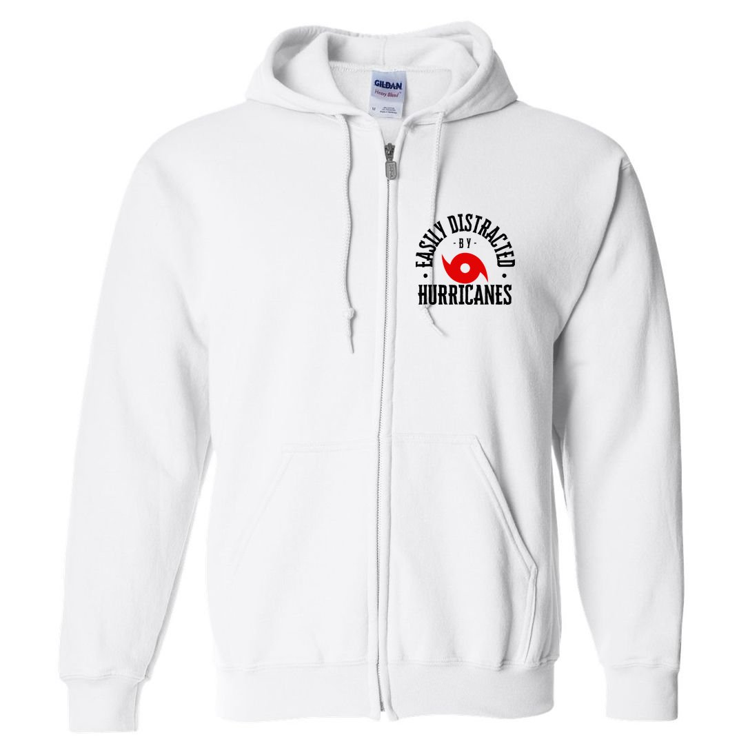 Easily Distracted By Hurricanes Hurricane Season Fun Weather Full Zip Hoodie