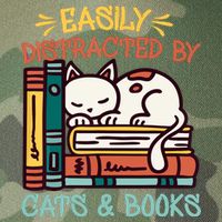 Easily Distracted By Cats And Books Cat & Book Lover Legacy Tie Dye Trucker Hat