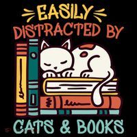 Easily Distracted By Cats And Books Cat & Book Lover City Backpack
