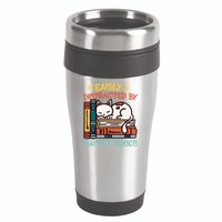 Easily Distracted By Cats And Books Cat & Book Lover 16oz Travel Tumbler
