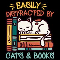 Easily Distracted By Cats And Books Cat & Book Lover 16oz Travel Tumbler