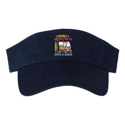 Easily Distracted By Cats And Books Cat & Book Lover Visor