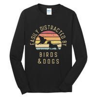 Easily Distracted By Birds And Dogs I Like Heart Bird Dog Tall Long Sleeve T-Shirt